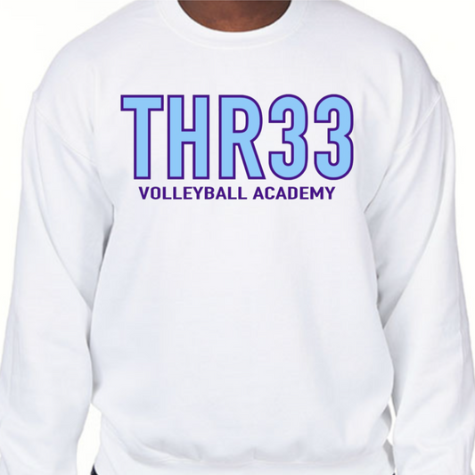 THR33 Basic White Crewneck