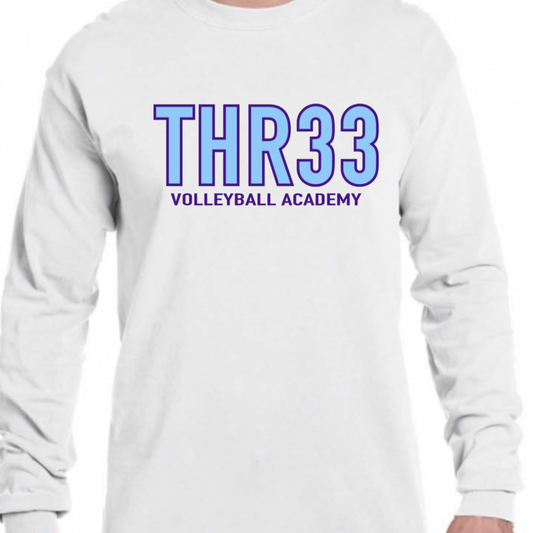 THR33 Basic White/Gray Long Sleeve